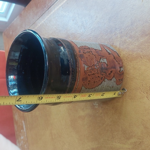 Floyd Kemp Mid-Century Studio Pottery Vase Jar Tenmoku Glaze Signed 6”H … - Picture 6 of 6